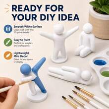 Minimalist Random Humanoid Figure Set, DIY Paintable Hide-And-Seek Dolls, Desktop And Outdoor Mecha Chameleon Decor, Ideal Chameleon-Themed Hide-And-Seek Game Statue Ornament, Adds Fun To Office Workspace And Dorm Bookshelf - Multicolor - View 6