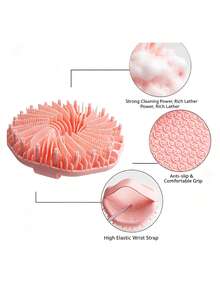Soft Silicone Bath Brush, Portable Handheld Body Scrubber, Multi-Surface Silicone Bath Sponge For Body Cleansing And Gentle Exfoliation, Foaming Bath Scrubber, Washable And Reusable, Suitable For Back, Arms, Legs, Unisex Home Bathroom Bath Accessory - Multicolor - View 7