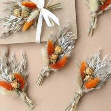 1/3/7/12Pcs Boho Cute Mini Artificial Flower Bouquets, Cake Toppers, Letterbox Gifts & Wedding Bridal Table Decor Wedding Scene Decoration - Orange - View 4