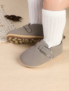 1 Pair Newborn Infant Boy Casual Cute Hook And Loop Shoes, Suitable For Spring And Autumn - Grey - View 4