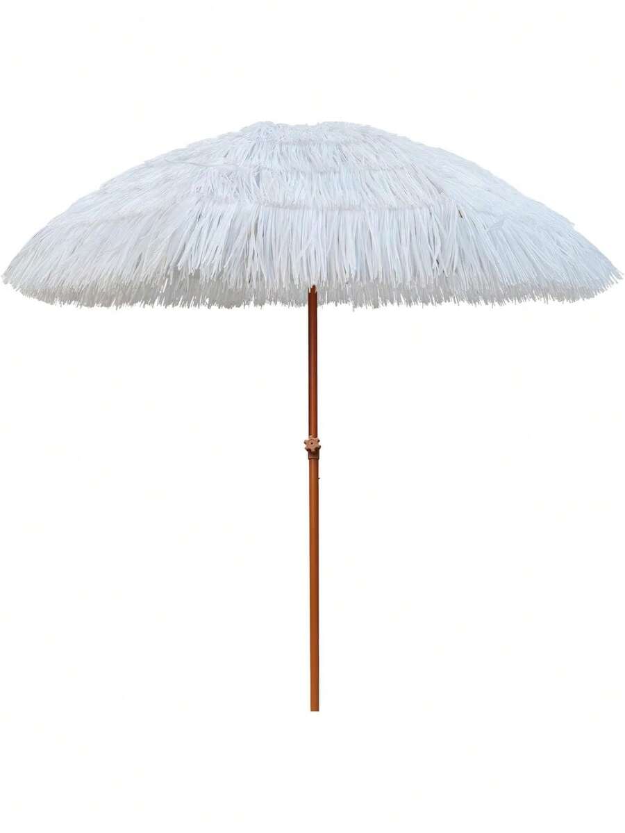 JZGZR 5ft Hula Thatched Tiki Patio Beach Hawaiian Style 10 Ribs UPF 50+ With Tilt Carry Bag Outdoor Tiki Bar, Tropical Palapa, Patio Garden Beach Pool Backyard White - Cloud Dance - View 1