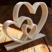3 Corações Interconectados Impressos em 3D, Companheiro Decorativo de Aprendizagem - Amor - Visão 8