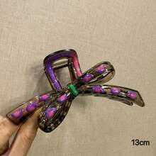 1pc Iridescent Dopamine Butterfly Claw Hair Clip, Suitable For Buns, Gentle On Hair, Comfortable To Wear, Ideal For Women's Daily, Casual, Dancing, Party, Travel And Special Occasions Hair Accessories,Fashion Claw Clips,Women Hair Clutch,Girls Hair Claw Summer Outfits Hair Clips - Multicolor - View 8