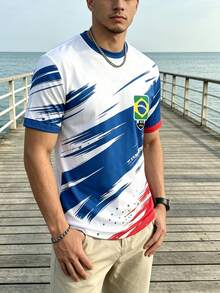 Camiseta de fútbol del Equipo Nacional de Brasil 2026, adecuada para aficionados - Azul cielo - Ver 3