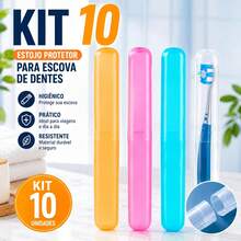 Kit 5/10 Porta Escova de Dente com Tampa Protetora Estojo Higiênico para Viagem Cor sortida - Visão 2