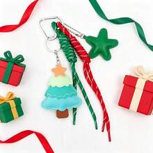 Christmas Tree Keychain, Christmas Bag Charm, Pentagram Fur Rope Pendant Multi-In-One - Multicolor - View 4