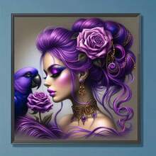 1PC DIY 5D Diamond Painting Kit Beautiful Woman Pattern - Round Full Diamond Art Mosaic Craft, Home Wall Decor, Unframed - No Frame - View 2