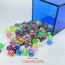 Round Edge Crystal Clear Candy Color Series Acrylic 12mm Tabletop Game Party Gift Multi-Purpose Dice 20pcs Random Color Set - Multicolor - View 7