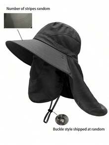 1 buah Topi Ember Bertepi Lebar Pelindung UV dengan Masker Wajah yang Dapat Dilepas, Cocok untuk Mendaki, Memancing, Aktivitas Luar Ruangan, Topi Musim Panas Unisex dengan Masker Ski - MultiWarna - View 12