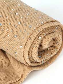 1 Par de Meias-Calça Femininas Decoradas com Strass, Meia-Calça de Malha Brilhante, Adequada para Festa e Uso em Boate - Damasco - Visão 7