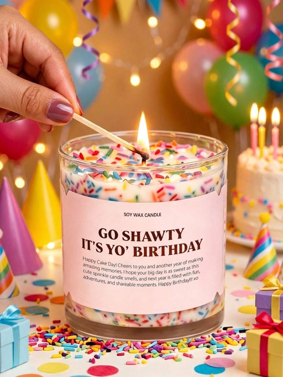 1支生日快乐蜡烛！祝您未来一年精彩纷呈，愿您的生日如同这支色彩缤纷的蜡烛般甜蜜芬芳。愿新的一年充满欢乐、冒险和值得分享的美好时光。祝所有生日快乐！蜡烛、礼物、家居装饰、生日装饰、生日蜡烛、装饰品 - 多樣化香型 - 查看 1