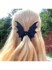 1pc Gothic Punk Bat Wing Hair Clip - Elegant Gothic Bat Wing Design, Suitable For Women's Bun, Ponytail, Halloween Costume Party, Vampire Gothic Wedding - Durable Hair Accessory, Suitable For Halloween And Year-Round Wear, Halloween Decoration - Multicolor - View 4