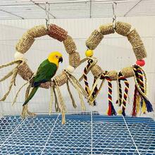 1pc Colorful Cotton Rope Tassel Corn Husk Woven Parrot Swing, Chewing & Boredom Relief Toy For Small To Medium Parrots - View 1