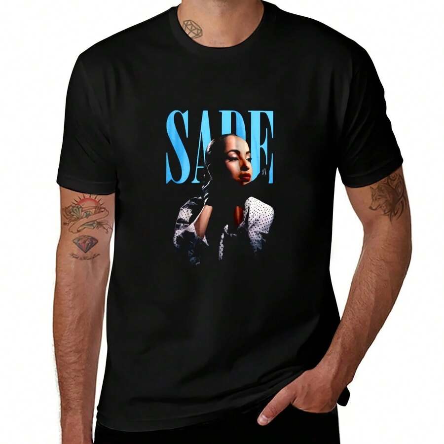 Maglietta vintage Sade Diamond Singer Concert Tour T-Shirt colore base tinta unita maniche corte in cotone - forma - Visualizzare 1