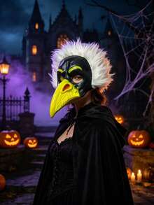 1pc/Set - Halloween Costume Props, Halloween New Face, Pointed Beak Bird Makeup, Dance Party, Male And Female Costumes, Masks - Multicolor - View 4