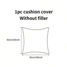1pc Christmas Tufted Embroidered Pillow Case, 18x18 Inch Soft Plush Christmas Tree, Bell, Christmas Stocking, Candy Cane And Star Decorative Cushion Cover, Suitable For Sofa Bed, Holiday Home Decor, Without Insert - Beige - View 5