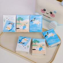 8pcs/Pack-Mini Portable Pocket Tissue Handkerchief Paper For Easy Carrying-Two Kinds Of Packages Come With Random - Multicolor - View 8