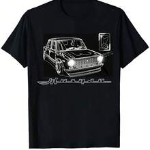 Men'S Vintage Lada Vaz Zhiguli Muscle Car T-Shirt 100% Soft Short Sleeve Tee Retro Auto Casual Fit Men's T-Shirts For Summer - Shape - View 1
