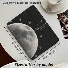1件裝月亮星星圖案平板保護殼附支架，相容 Honor 8/9/10/X8/X8A/X9/X8Pro/X9Pro/MatePad SE 11"/MatePad 11"/11.5"/MatePad Pro/Apple 10th/11th Gen 2025 (A16) - 款式25 - 查看 3