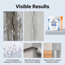 1Pc 300g/10.58oz Transparent Waterproof Glue With Brush, Invisible Finish Leak Repair Sealant For Bathroom Kitchen Tiles & Windows - Transparent Waterproof Glue - View 7