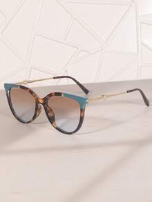 1pc New Multi-Color Cat Eye Pearl Inlaid Women's Fashion Glasses Leopard Print Bohemian PC (Polycarbonate) - Multicolor - View 12