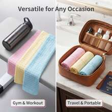 Waffle Washcloths 6/12/24 Pack, Washcloths For Body And Face, 10x10/10x19 Inch Small Large Face Washcloths, Super Soft And Gentle Face Towels On Sensitive Skin - Pink + Blue - View 7
