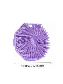 Soft Silicone Bath Brush, Portable Handheld Body Scrubber, Multi-Surface Silicone Bath Sponge For Body Cleansing And Gentle Exfoliation, Foaming Bath Scrubber, Washable And Reusable, Suitable For Back, Arms, Legs, Unisex Home Bathroom Bath Accessory - Multicolor - View 5