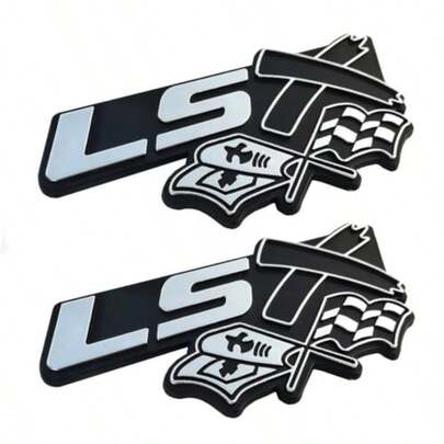 2Pcs LSX Flag Emblems 3D Badge Side Door Trunk Hood Decal Compatible With Chevy Camaro