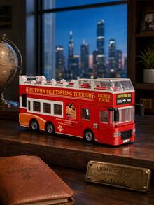 769pcs Luxury Hong Kong Double Decker Bus DIY Building Block Model Ornament, Suitable As Bedroom Decor Or Birthday Gift, Perfect For Birthday/Holiday/Christmas And Halloween Gifts - Multicolor - View 2