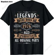 Vintage Legends Born In 1976 48. Geburtstag 48 Jahre alt Herren T-Shirt Streetwear Kurzarm Geschenke Sommer Herrenbekleidung 7ZFI - 14 - Übersicht 3