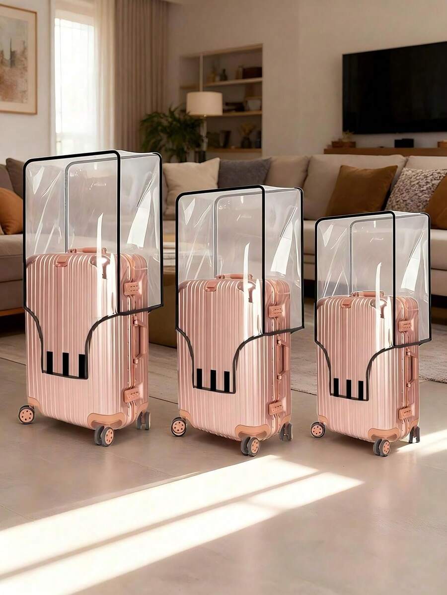 Thickened PVC Transparent Luggage Cover, Waterproof Dust-Proof Wear-Resistant Scratch-Resistant Luggage Protective Sleeve, Reusable Transparent Travel Luggage Cover, Suitable For Most Luggage Sizes, Business Trip Vacation Travel Accessory