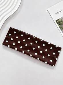 4pcs/1pc Women's Sweet Cool Sporty Yoga Beach Black White Brown Khaki Polka Dot Headband Fashion Versatile High-End Elegant Elegant Minimalist Style Small Long Scarf Hairband Hair Accessory Suitable For Daily Outings Casual Parties Commuting Vacation Hair Tying Hair Binding Hair Styling Makeup Outfit Matching Accessory Headwear - Multicolor - View 6