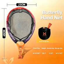 HASIDA Butterfly Bait Fishing Landing Net, Silicone Coated Mesh, Ultra-Lightweight Portable Pocket-Sized Folding Short Handle Fish Net - Black - View 6