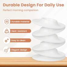 6-Pack White Plastic Egg Cups, Round Shape For Holding Soft-Boiled Eggs At Breakfast. Classic Design For Daily Breakfast Serving. - View 3