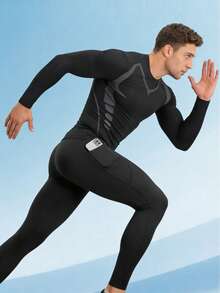 3pcs Men's Compression Long Sleeve Shirts, Quick-Dry Breathable Sports Base Layer, Fitness Running Cycling Innerwear, All-Season Daily Sports Top - Multicolor - View 4