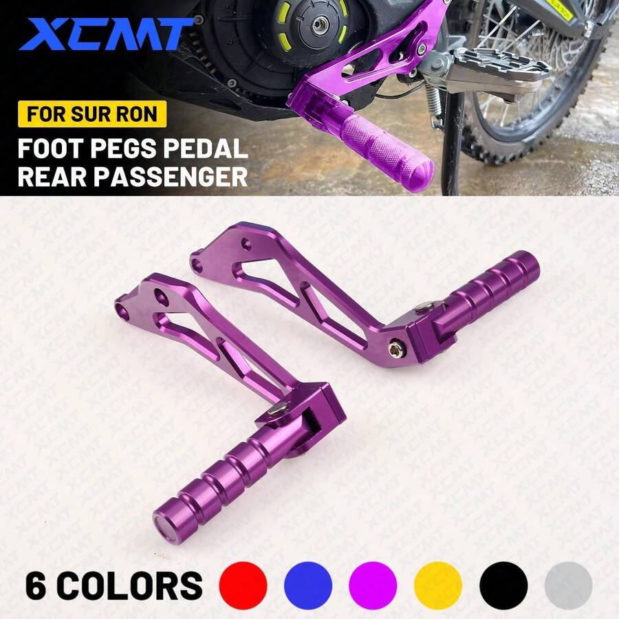 Off-Road Electric Motorcycle Modification Parts, Aluminum Alloy Passenger Footpegs, CNC Processed Aluminum Alloy Rear Footpegs, 6 Colors Available, Suitable For Sur-Ron S/X/L1E, Off-Road Electric Bike Modification Riding Footrests - A - View 1