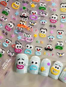 Cartoon Big Eye Decoration Sticker For Nails - Multicolor - View 3
