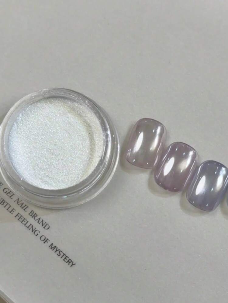 0.5g/盒 月光白鏡面美甲粉，極亮鏡面效果極光美甲裝飾 - 無色 - 查看 4