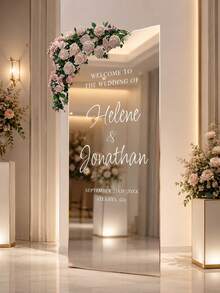 客製化「Welcome To Our Wedding」婚禮鏡面貼紙，可移除字母貼紙，適用於鏡子、玻璃窗、標牌及婚禮裝飾 - 彩色 - 查看 6