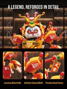 Set de construcción de modelo de guerrero panda mini de lujo de 625 piezas, divertido, relajante y fácil de jugar, adecuado para exhibición de escritorio, incluye pegatinas, regalo ideal para interacción de parejas - Multicolor - Ver 4