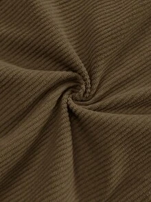 Men's Spring/Autumn Elastic Waist Corduroy Long Pants, Drawstring Vintage Straight Leg Casual Sports Pants - Rust Brown - View 5