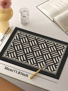 1pc Vintage Geometric Woven Pattern 3.5mm Cut Absorbent Small Rug, Wear-Resistant Kitchen Mat Suitable For Living Room, Laundry Room, Entryway, Indoor Decor - View 16