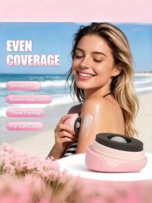 Premium Sunscreen Roller Applicator, Reusable Sponge Head Lotion Self-Applicator, Hands-Free Design To Keep Hands Clean, Evenly Apply Sunscreen To Back, Shoulders, Legs, Portable Travel-Size Body Lotion Applicator Tool, Luxury Skincare Accessory, Reduce Cream Waste - Multicolor - View 4