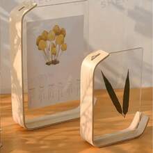 Multifunctional Acrylic Photo Frame With Acrylic Base - Perfect For Displaying Photos, Artwork, Etc. - Available In Four Sizes: 4x6 Inch Photo Frame, 5x7 Inch Vintage Wooden Transparent Acrylic Photo Frame, 6x8 Inch Photo Frame, And A4 (8.3x11.8 Inch) Photo Frame - Birch Color - View 4