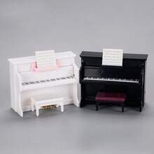 Miniature Piano Instrument Model For Pretend Play, Tiny Dollhouse Scene DIY Shooting Prop, Random Accessory Colors - Multicolor - View 1