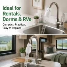 50pcs Faucet Filter Cotton, High Density Filtration. Blocks Rust, Sediment And Impurities, 3 Seconds Installation, Replace Every 3-5 Days. Suitable For Various Faucets. Essential For Home/Rental/Dorm/Commercial Spaces - Filter Cotton - View 6