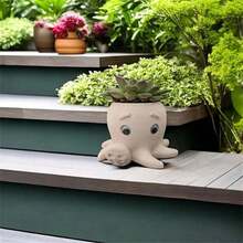 Octopus Shaped Flower Pot, Planter Pot For Indoor And Outdoor, Succulent Plant Pots, Plants Desk Display Resin Pots, Fower Arrangement Home Decoration - Irregular Shape - View 3
