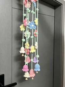 Handmade Crochet Door Curtain Decor Set (9 Strands) | Crochet Window Curtain Decor | Living Room And Bedroom Decor | Crochet | Decorative Accents Party Decor | Holiday Gift - Multicolor - View 8