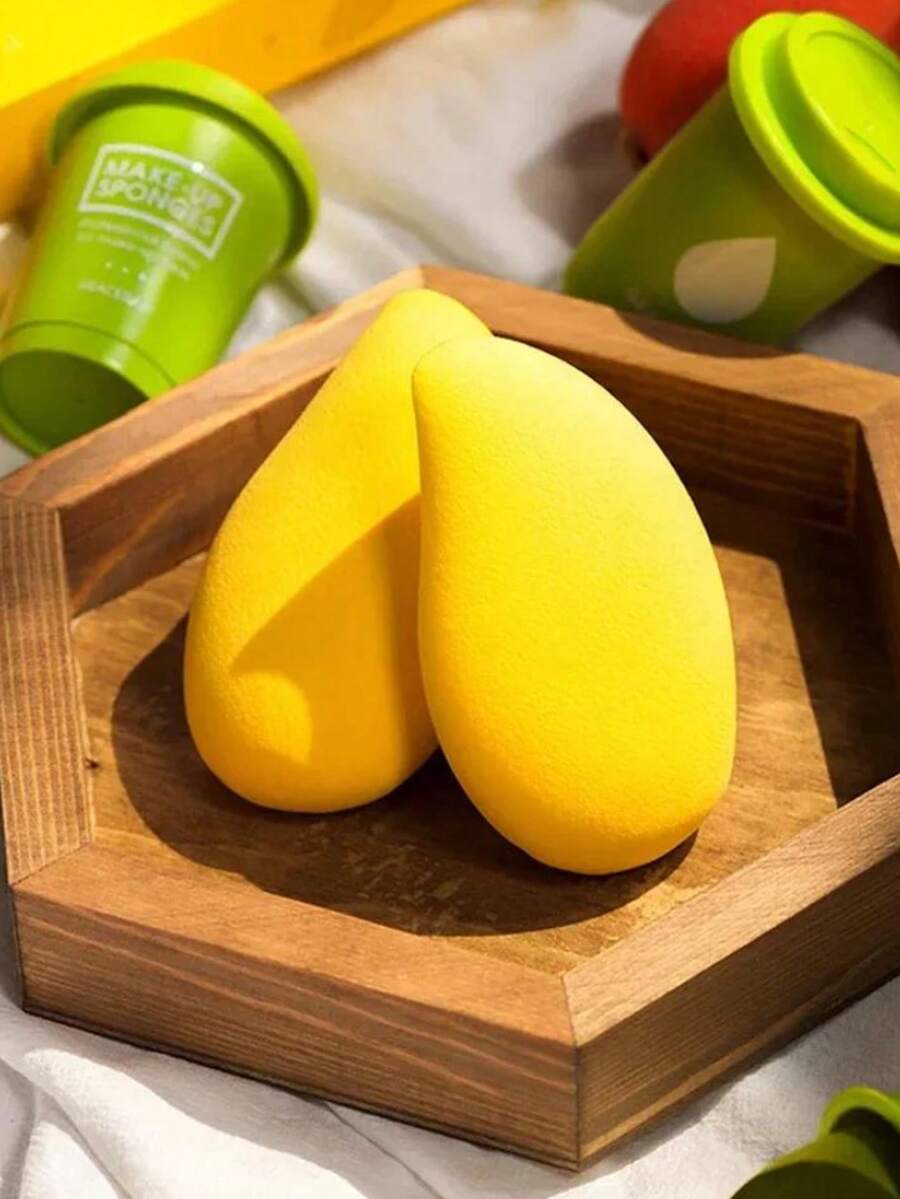 6/12 piezas Esponjas de maquillaje con forma de mango de alta rebote - Sin látex, suaves y amigables con la piel, crean un aspecto de maquillaje perfecto - Multicolor - Ver 1