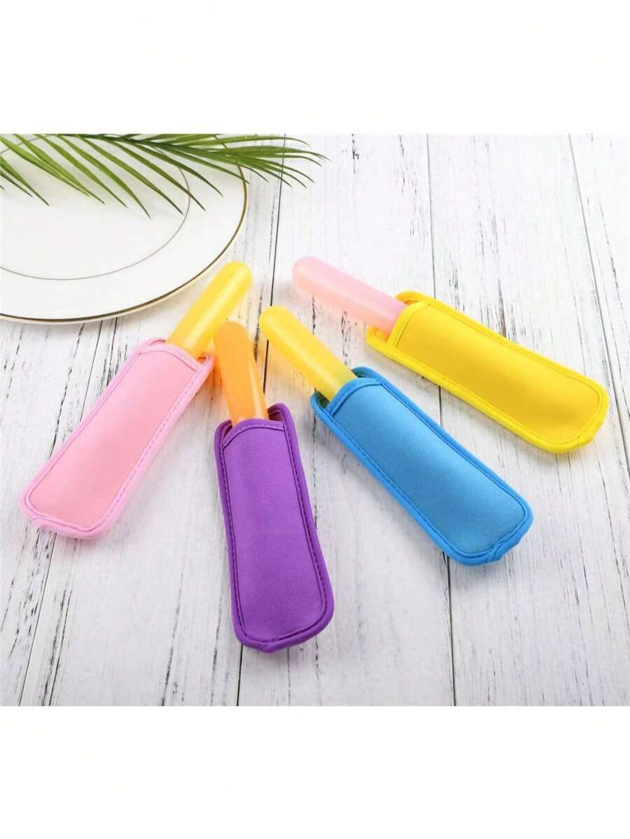 15pcs Reusable Washable Popsicle Sleeves, Insulated Popsicle Covers, Ice Cream Popsicle Bags, Summer Popsicle Protection Covers - Multicolor - View 1